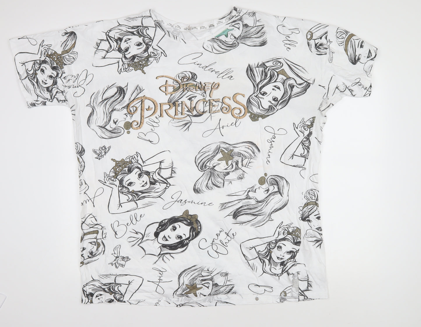 Disney Princess Women's White T-Shirt Size 20-22