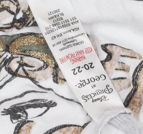 Disney Princess Women's White T-Shirt Size 20-22