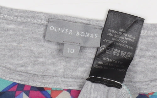 Oliver Bonas Women's Multicoloured Geometric T-Shirt
