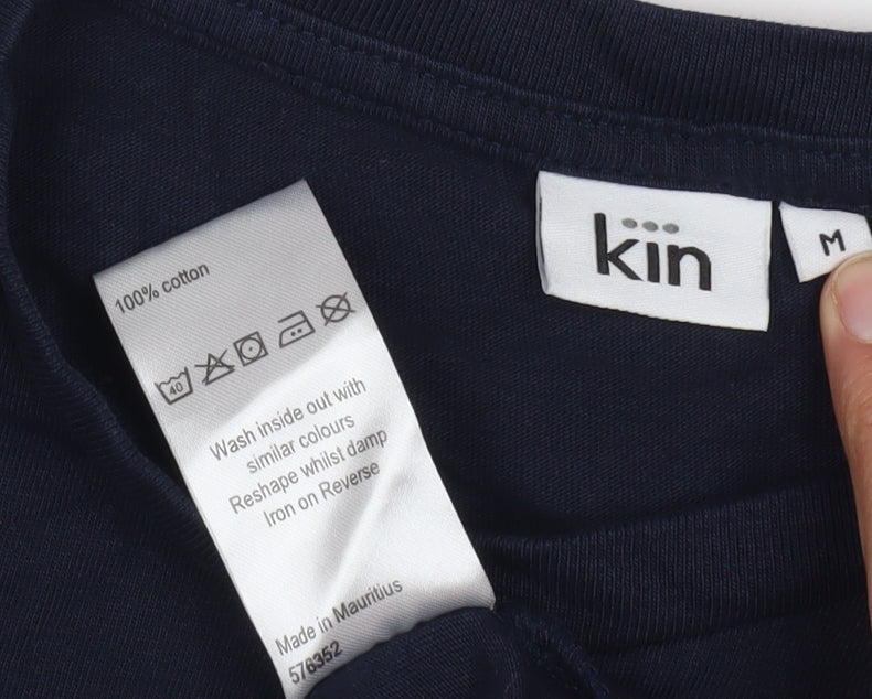 Kin Men's Medium Blue Graphic Print T-Shirt Cotton