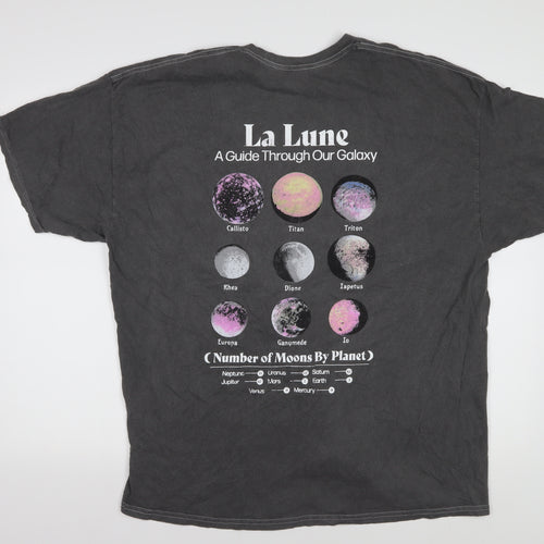 Urban Outfitters Men's Black Moon Graphic T-Shirt L