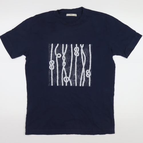 MNG Men's Blue Nautical Graphic T-Shirt Size 12