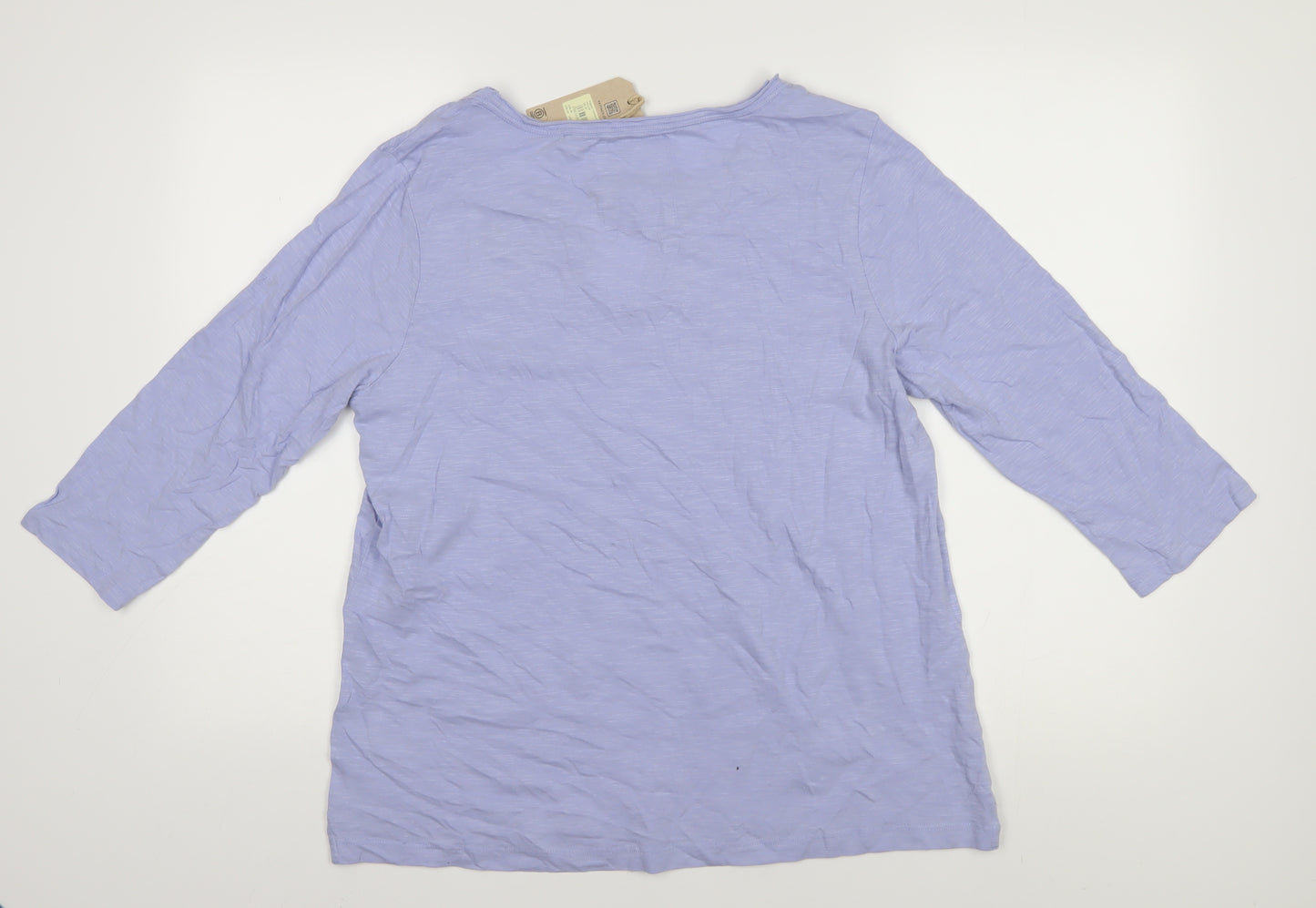 Fat Face Women's Blue Henley T-Shirt - Size 16