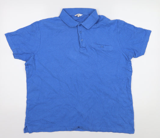 Cotton Traders Men's XL Blue Polo Shirt