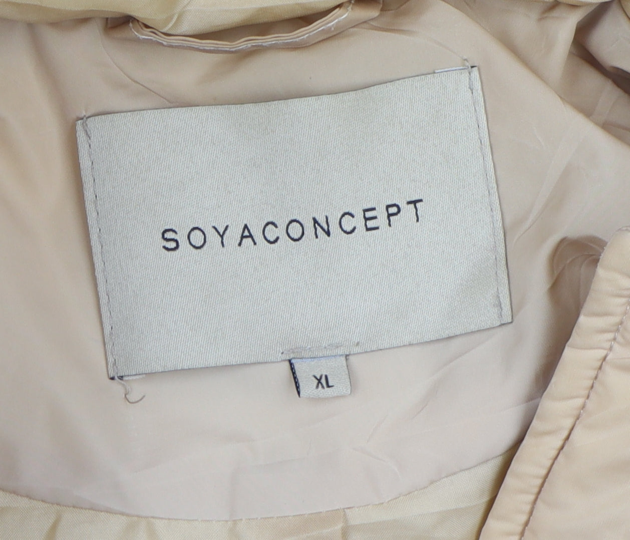 Soyaconcept Womens Beige Hooded Puffer Coat XL
