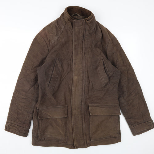 Thomas Nash Men's Brown Coat Medium Cotton Blend