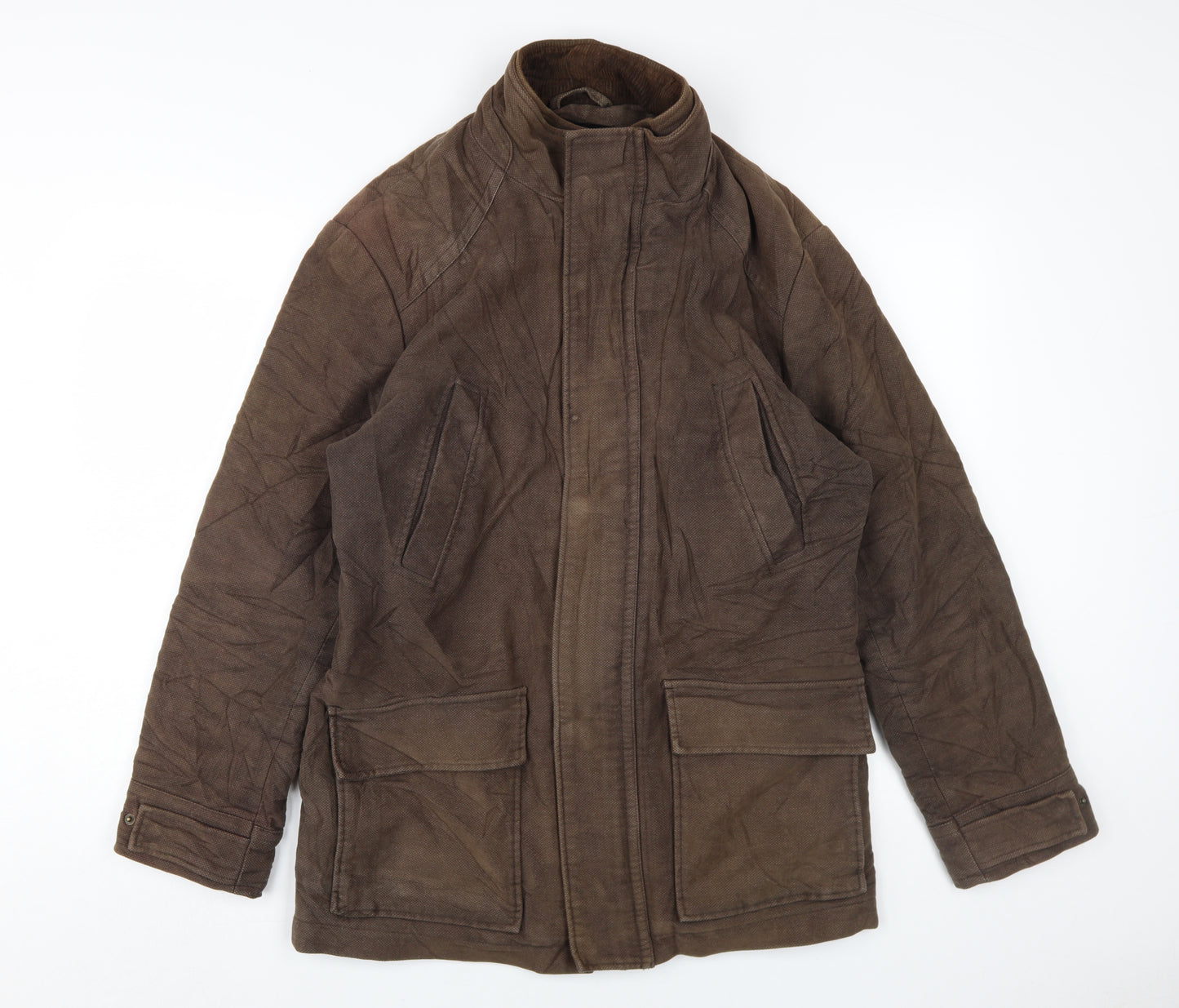 Thomas Nash Men's Brown Coat Medium Cotton Blend