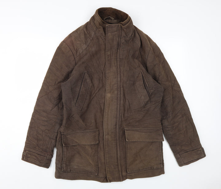 Thomas Nash Men's Brown Coat Medium Cotton Blend