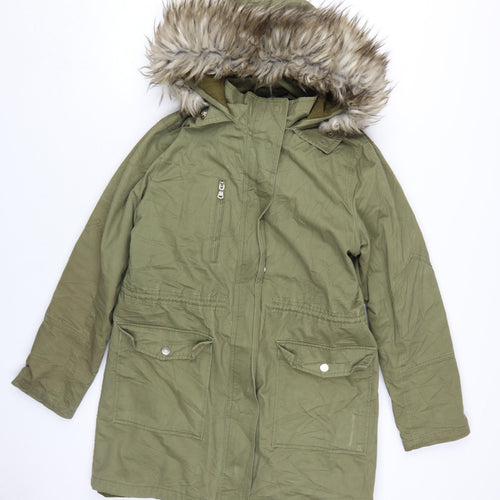 Zara Woman Green Parka Coat with Hood