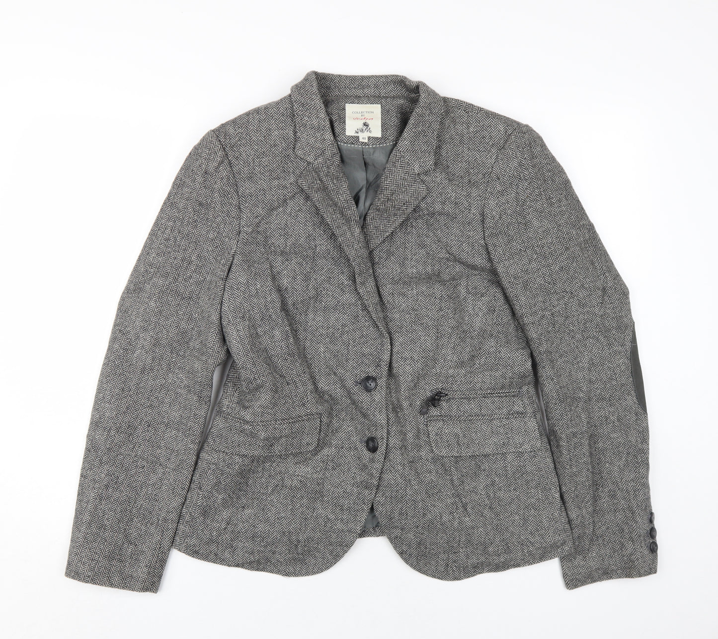 Collection by Jackpot Women’s Grey Herringbone Blazer