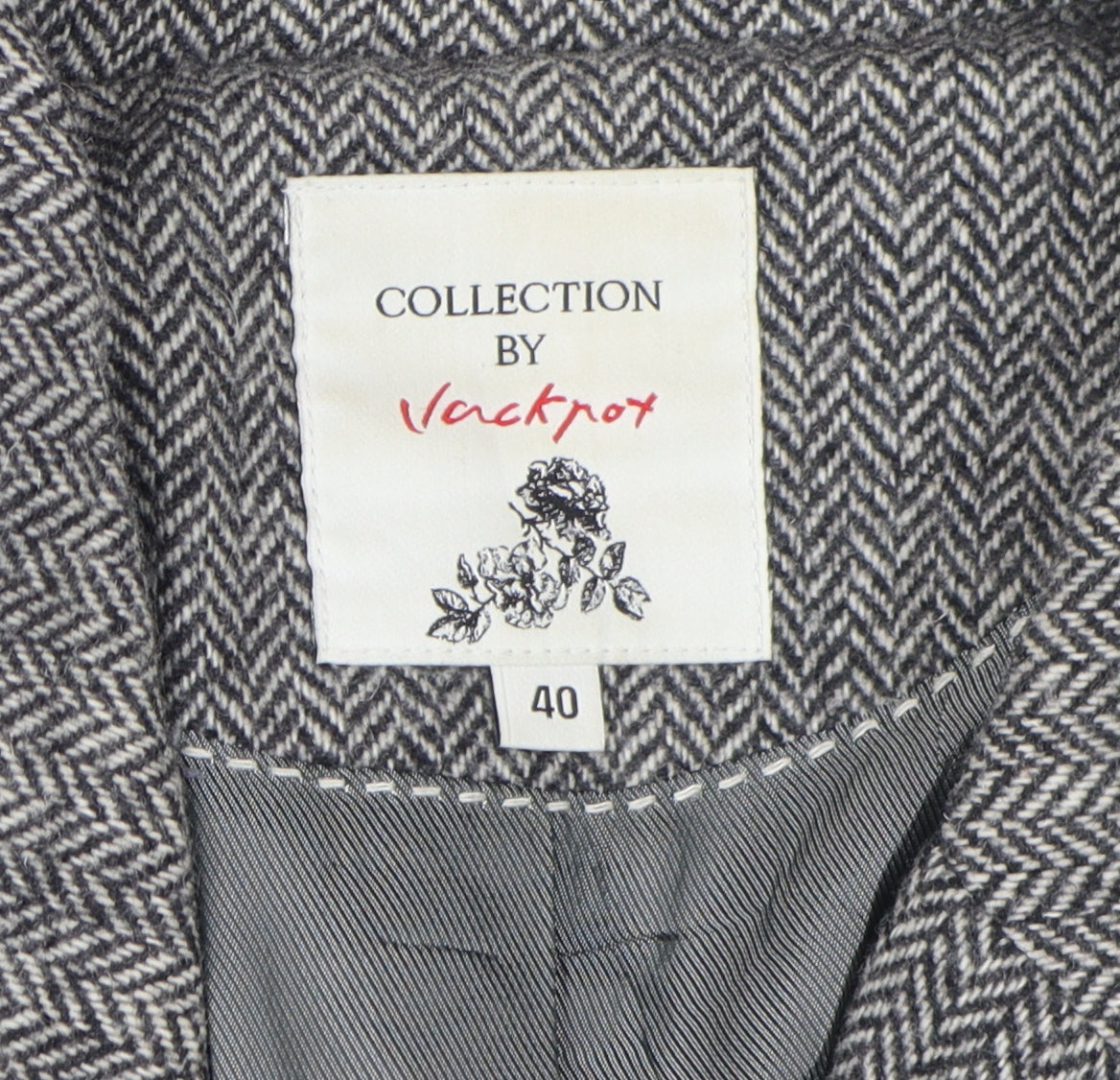 Collection by Jackpot Women’s Grey Herringbone Blazer