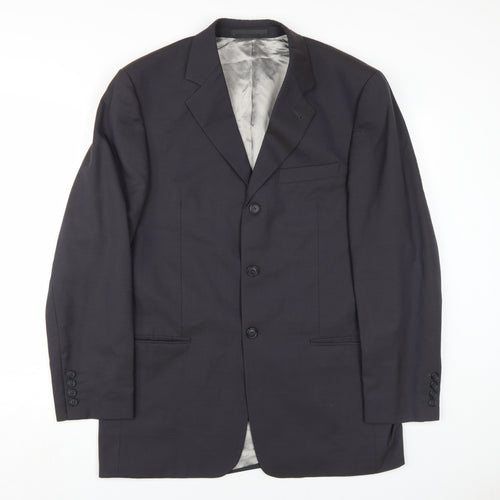 Next Men's Black Blazer 40R Regular Wool Formal