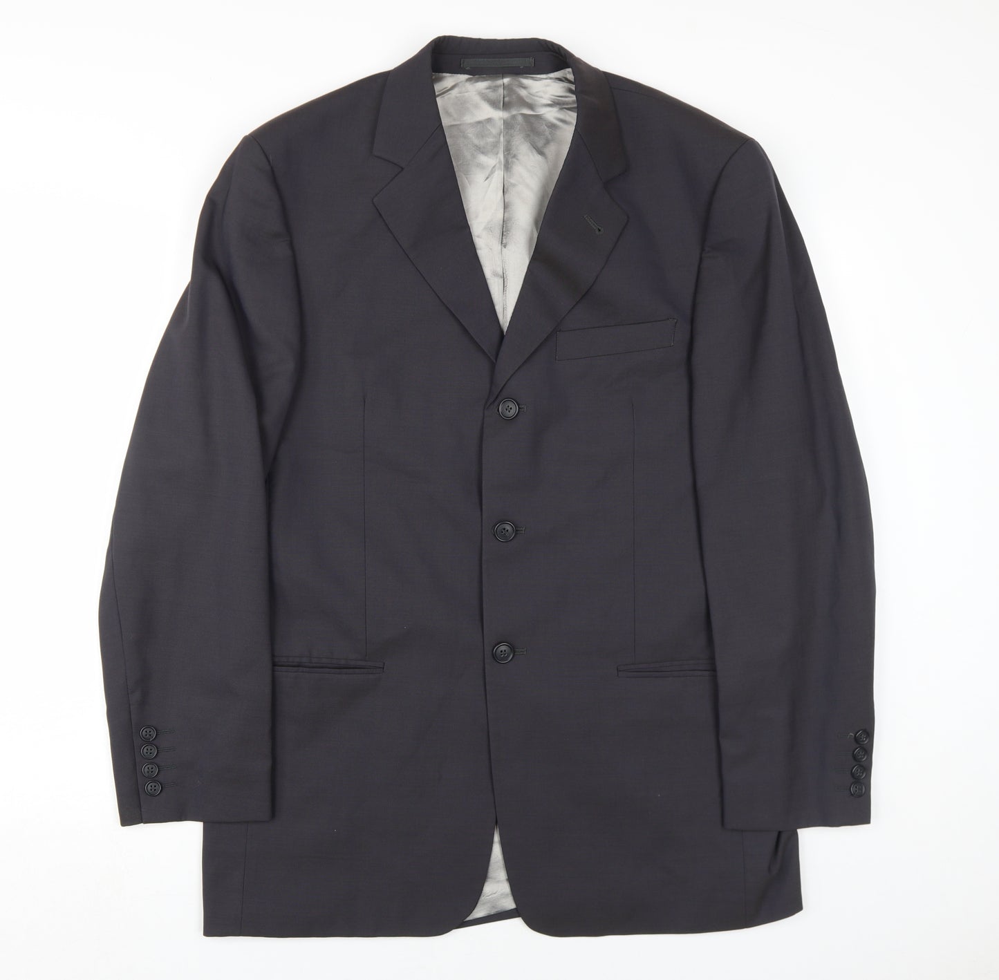 Next Men's Black Blazer 40R Regular Wool Formal