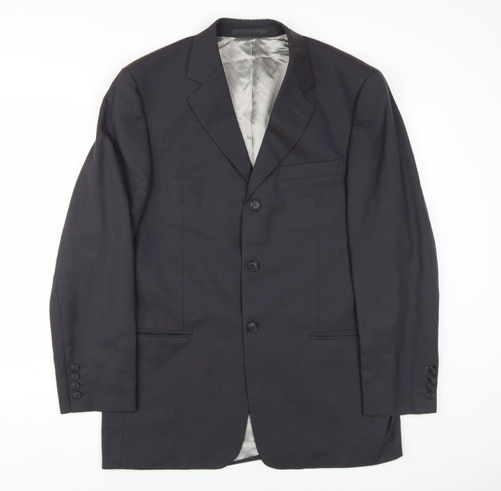 Next Men's Black Blazer 40R Regular Wool Formal