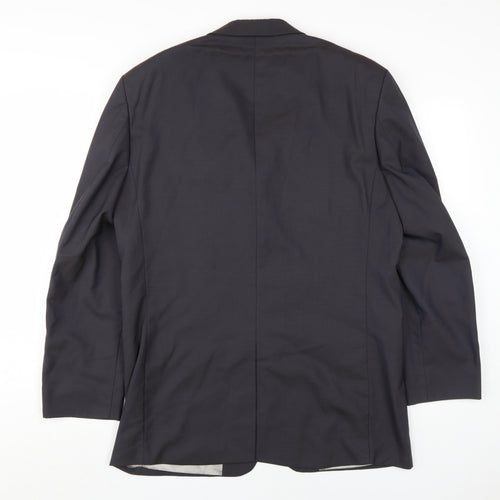 Next Men's Black Blazer 40R Regular Wool Formal