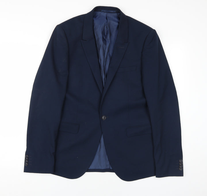 Topman Men's Blue Blazer, Size 40R, Regular Fit