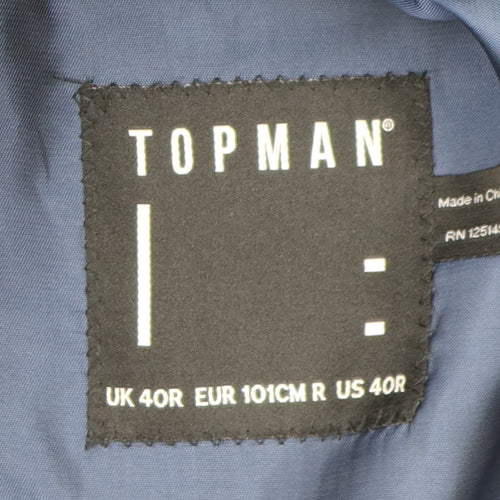 Topman Men's Blue Blazer, Size 40R, Regular Fit