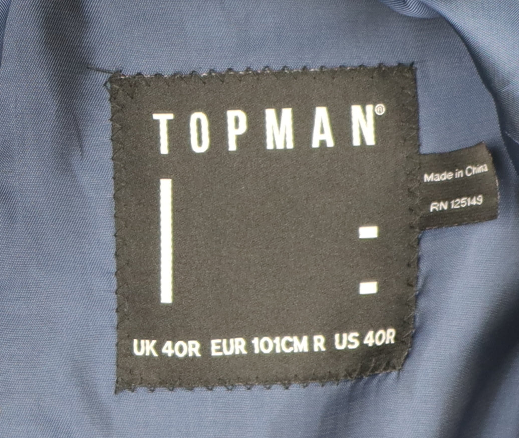 Topman Men's Blue Blazer, Size 40R, Regular Fit