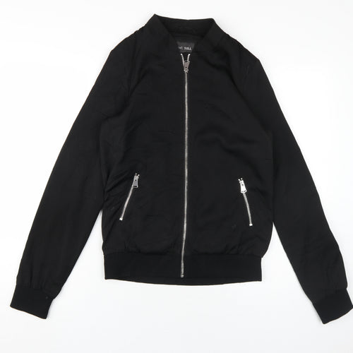 Next Tall Women's Black Bomber Jacket Size 8