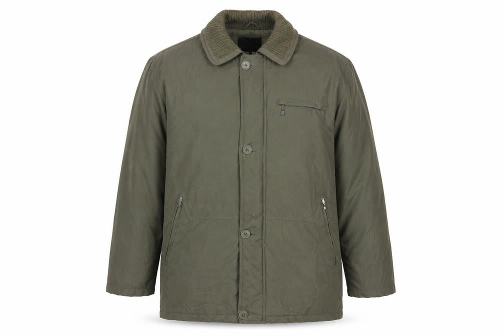Front view of Henley & Knight Men's Green Military Jacket L