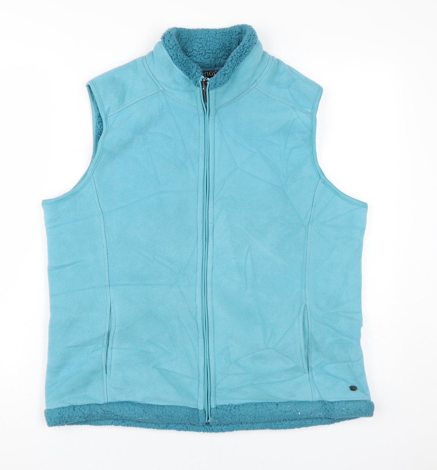TIGI Women's Blue Waistcoat Size 14 Sleeveless Fleece