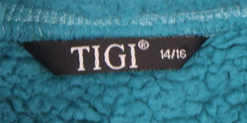 TIGI Women's Blue Waistcoat Size 14 Sleeveless Fleece