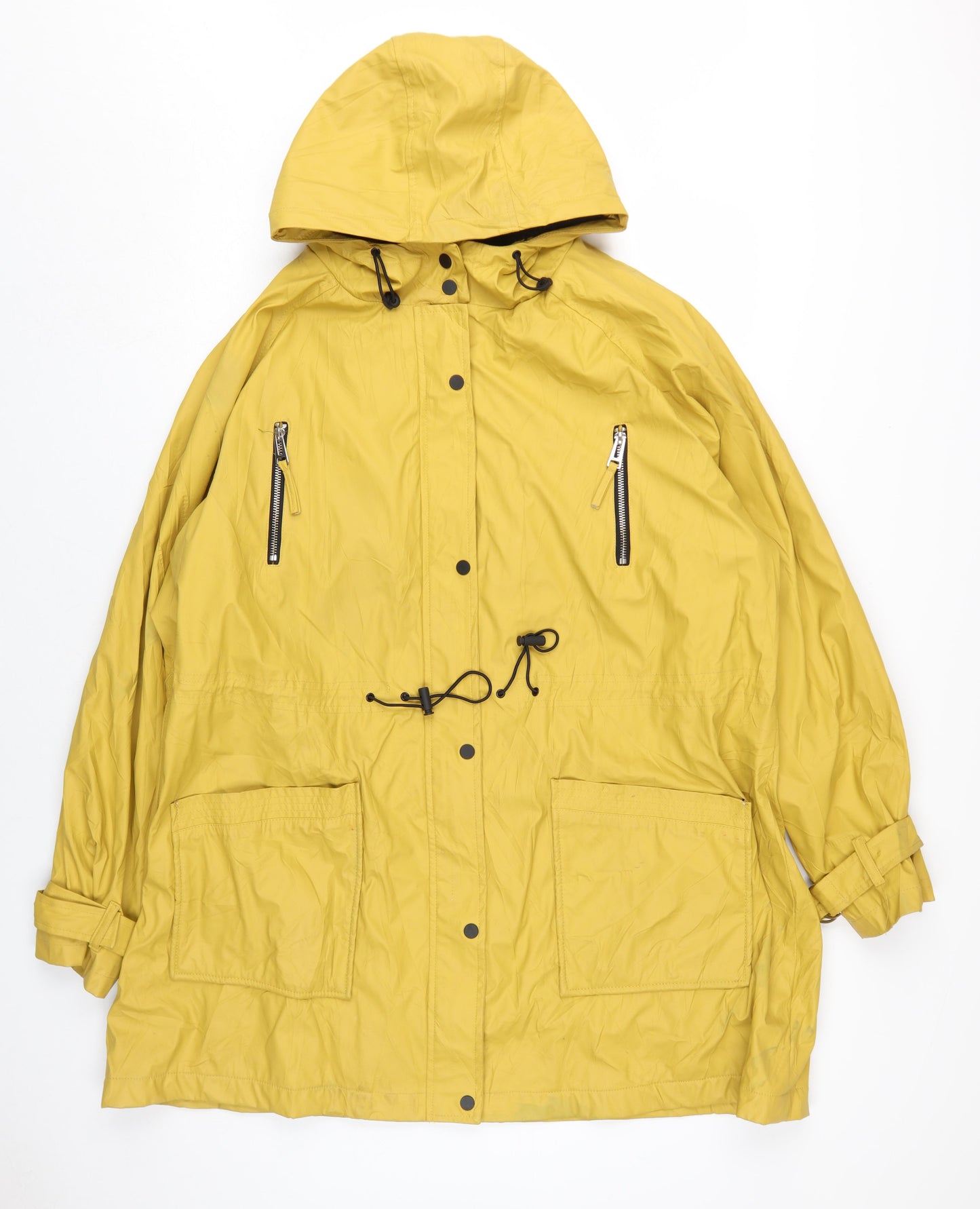Next Women's Yellow Parka Jacket UK 22 Waterproof Casual