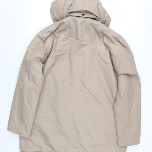 JB Outer Wear Men's Beige Hooded Parka Jacket Size M