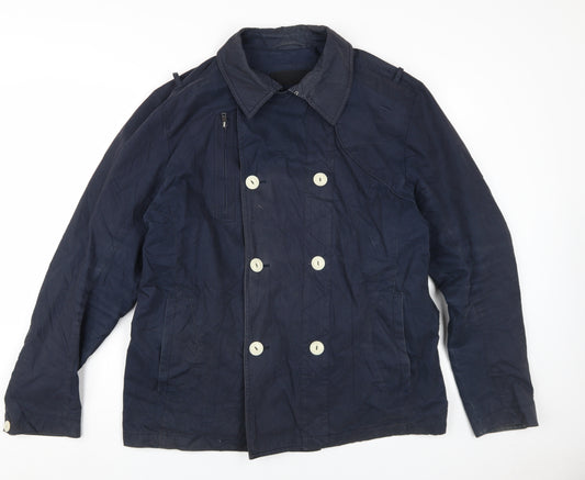 Next Men's Blue XL Pea Coat Jacket