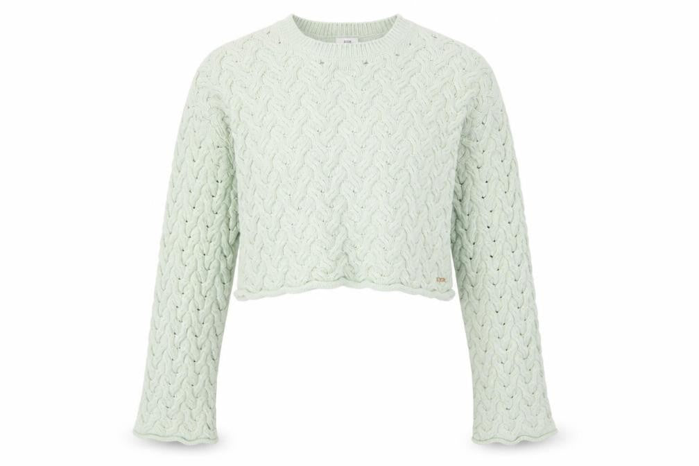 Front view of River Island girls’ green jumper 13-14 years