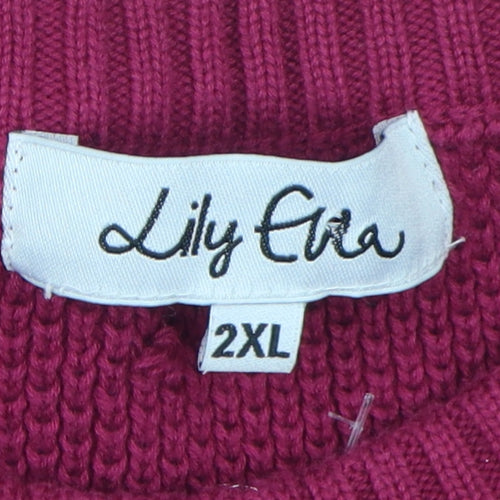 Lily Eva Women's Purple 2XL Pullover Jumper