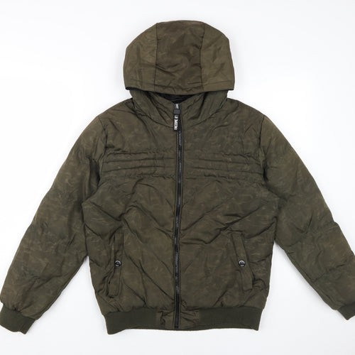 Lemon Beret Boys Green Puffer Jacket UK 8 Hooded