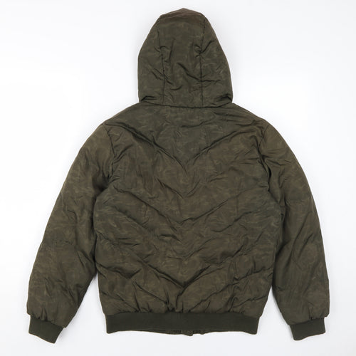 Lemon Beret Boys Green Puffer Jacket UK 8 Hooded
