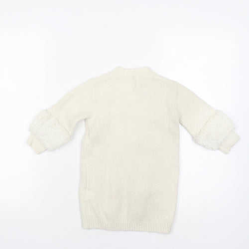River Island White Knit Dress Girls Baby 18-24 Months
