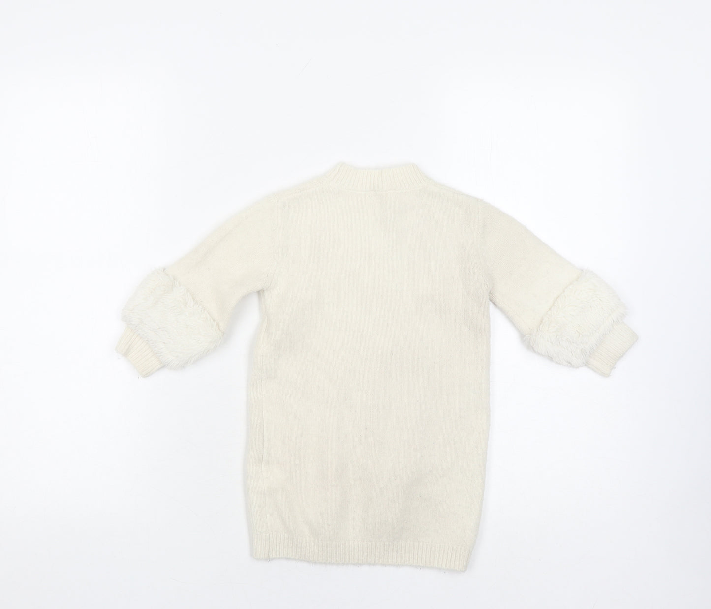 River Island White Knit Dress Girls Baby 18-24 Months