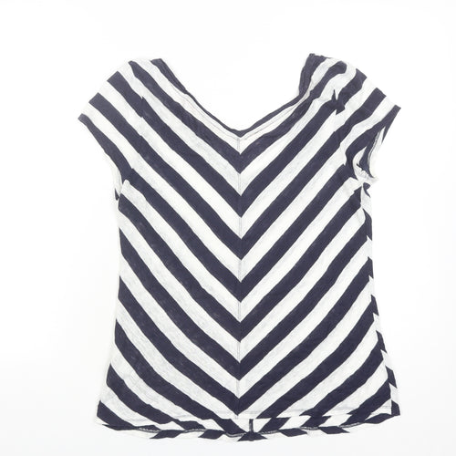 Boden Women's Multicoloured Striped Linen T-Shirt Size 14