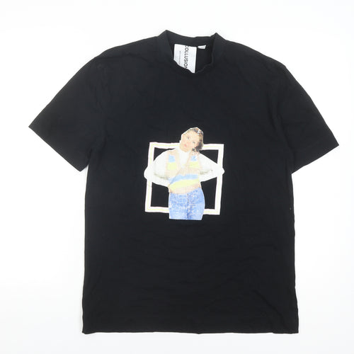 Collusion Unisex Black Jersey T-Shirt - Size S
