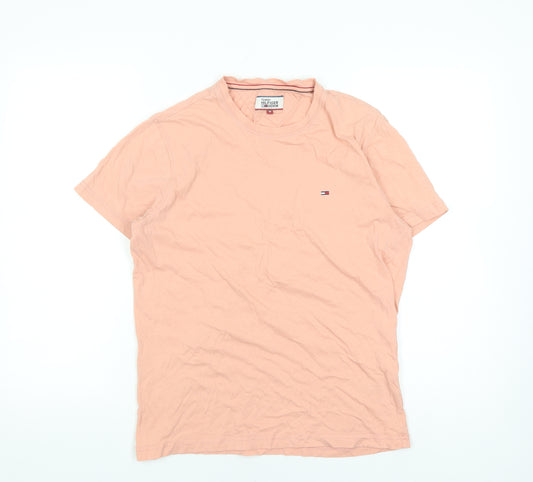 Tommy Hilfiger Men Pink Crew Neck Cotton T-Shirt M