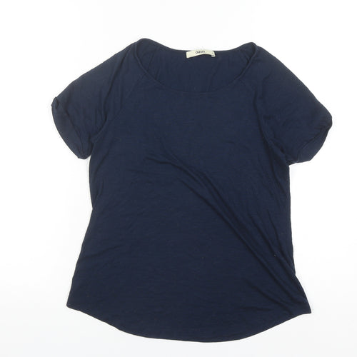 Oasis Women's Blue Basic T-Shirt, Size S, Round Neck