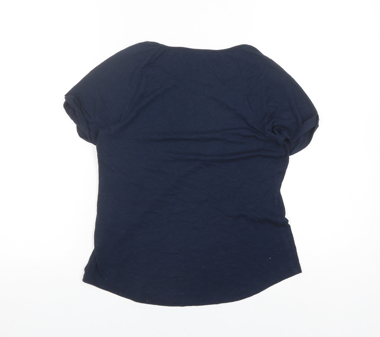 Oasis Women's Blue Basic T-Shirt, Size S, Round Neck