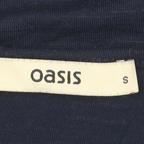 Oasis Women's Blue Basic T-Shirt, Size S, Round Neck