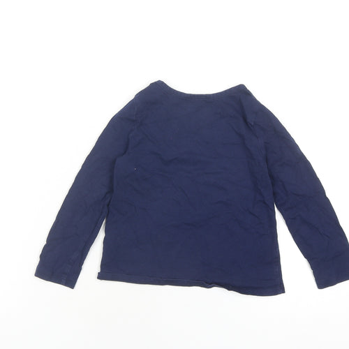 Lands' End Unisex Kids Blue Graphic T-Shirt, 3-4 Years