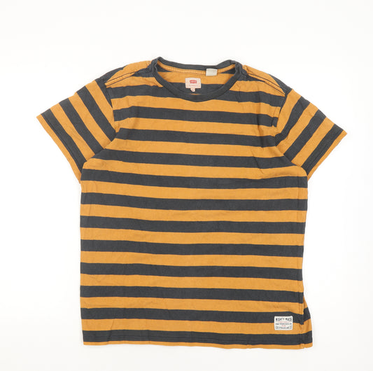 Levi's Men's Multicoloured Striped T-Shirt, M, Crew Neck