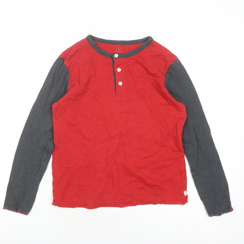 Gap Boys Red Long Sleeve Henley Casual Top Size 10