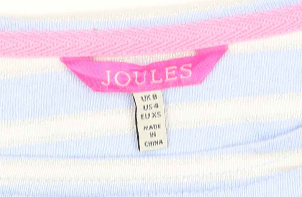 Joules Women's Blue Striped T-Shirt Dress, Size 8