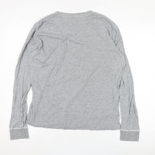 GAP Men's Grey Long Sleeve Crew Neck T-Shirt L