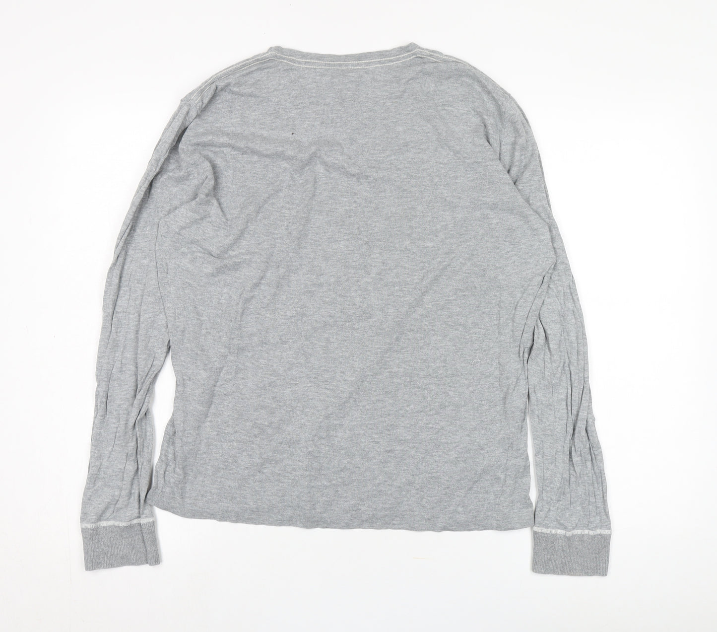 GAP Men's Grey Long Sleeve Crew Neck T-Shirt L