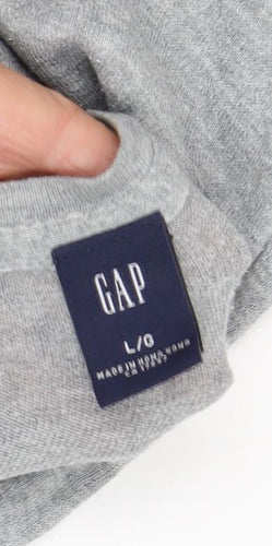 GAP Men's Grey Long Sleeve Crew Neck T-Shirt L