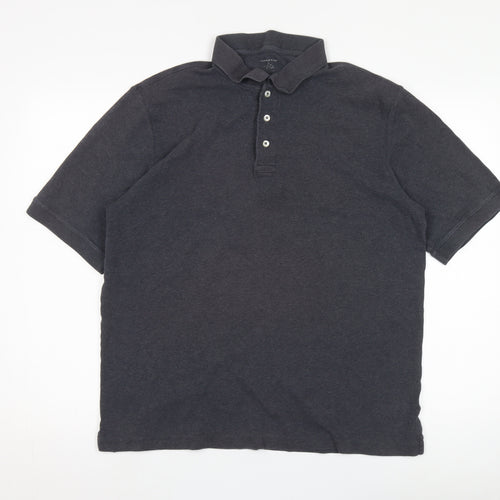Lands' End Men's Black Polo Shirt Size L Cotton