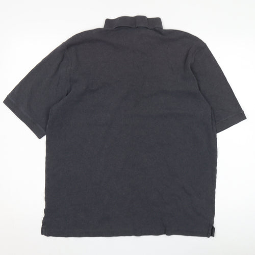 Lands' End Men's Black Polo Shirt Size L Cotton